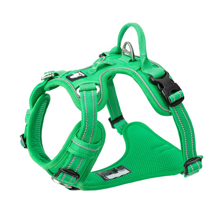 Premium Green Adventurer 3M Reflective No Pull Dog Harness Size M