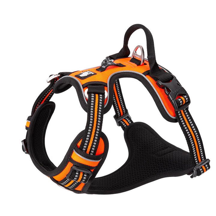 Premium Orange Adventurer 3M Reflective No Pull Dog Harness Size XL