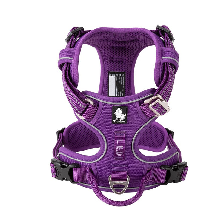 Premium Purple Adventurer 3M Reflective No Pull Dog Harness Size S