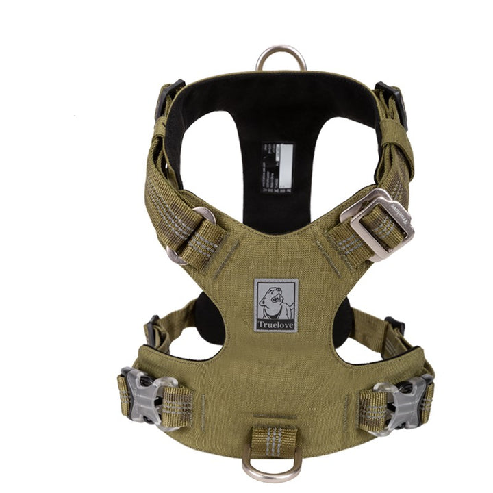 Premium Army Green Lightweight 3M Reflective No Pull Dog Harness Size XL