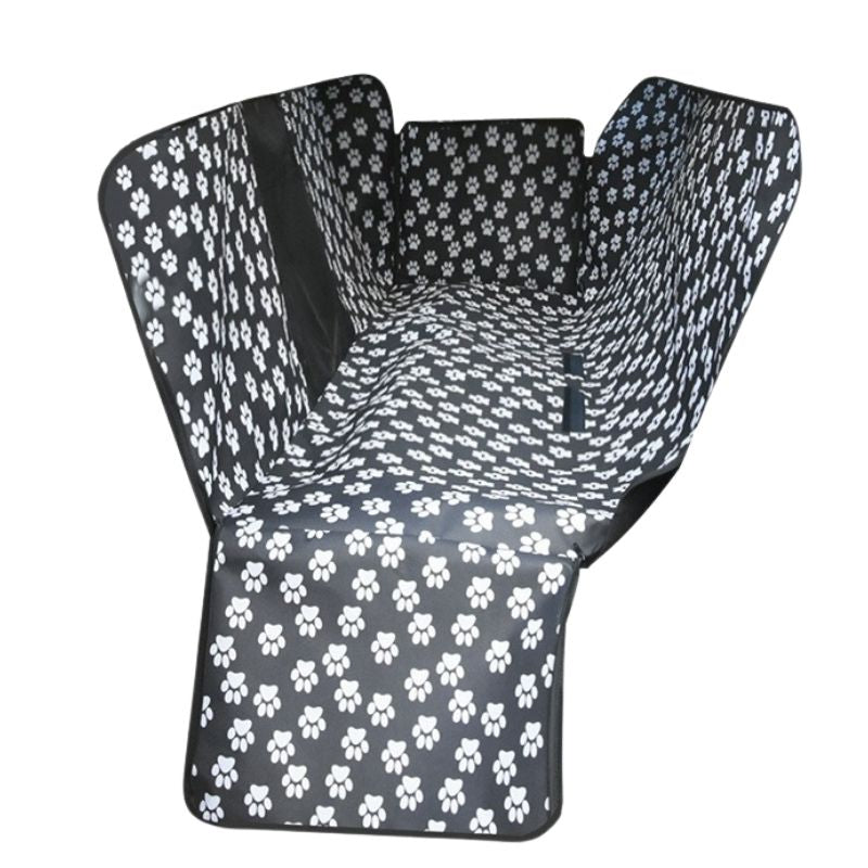 Premium Black Waterproof Pet Car Seat Cover Hammock with Mesh Window