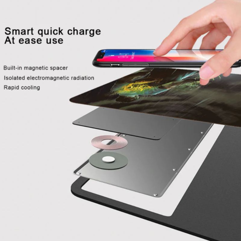 Premium Qi Wireless Charging Mouse Pad 800x300x4mm Non Slip Base