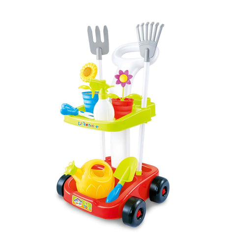 Children's Gardening Trolley Set with Simulated Plants & Toy Tools for Toddlers - SuperSaverAU - view 1