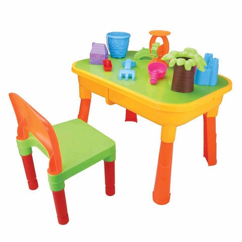 Children's 2-in-1 Sand & Water Table 61cm x 42cm x 40.5cm with 18 Accessories - SuperSaverAU - view 1
