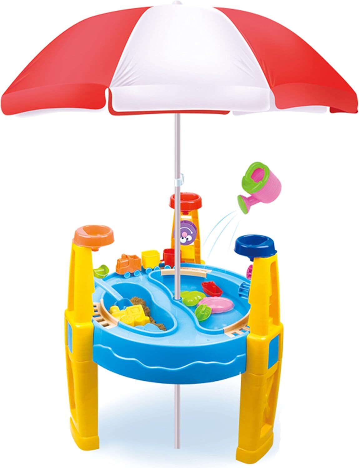 Outdoor Sand and Water Table Toy with Umbrella (28 Pcs Accessories) - SuperSaverAU - view 1