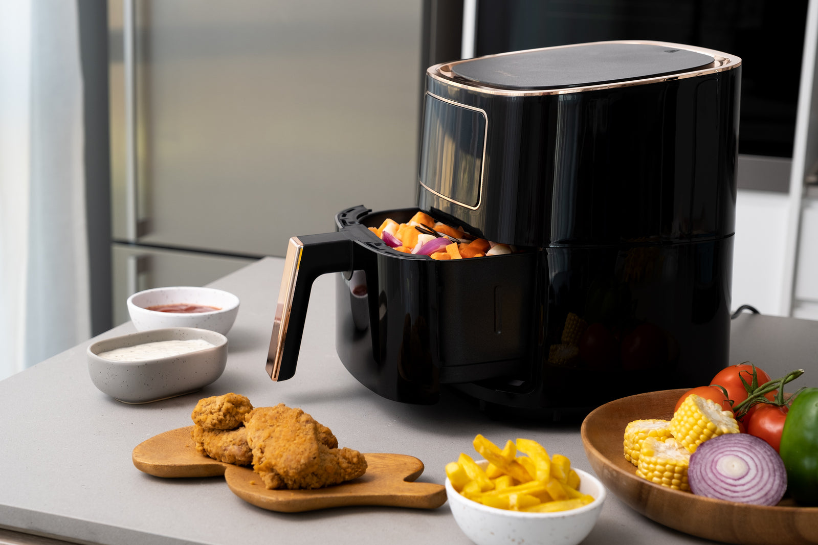 7L Digital Air Fryer (Black) 1700W, 200C, 8 Cooking Settings - SuperSaverAU - view 2