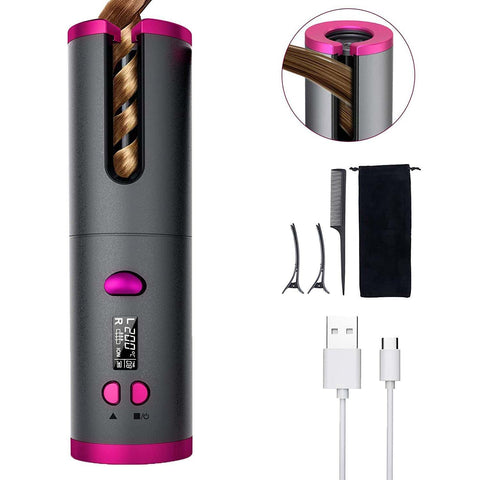 Cordless Ceramic Automatic Hair Curler for Portable Hair Styling - SuperSaverAU - view 1