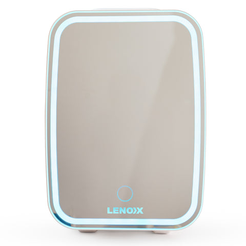 Lenoxx 4L Beauty Cosmetics Skincare Fridge - White with Mirror Door & Temperature Settings - SuperSaverAU - view 1