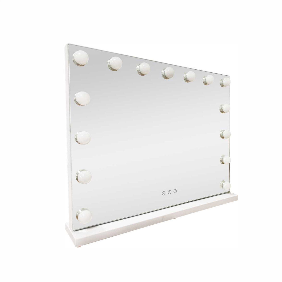 Lenoxx White Hollywood LED Beauty Mirror 15 Bulbs 58x48cm USB-A USB-C