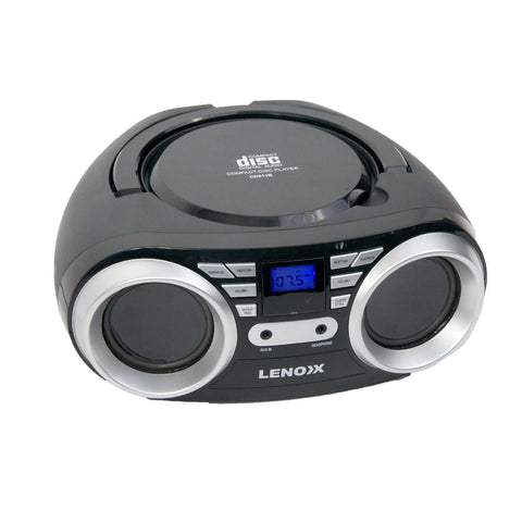 Premium Black Portable CD Player with FM Radio and AUX In