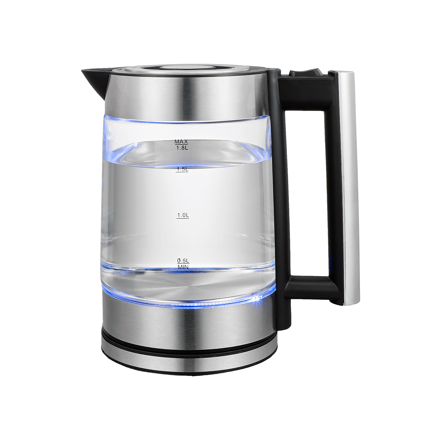 Healthy Choice 1.8L Cordless Glass Kettle, Stainless Steel, Blue LED - SuperSaverAU - view 1