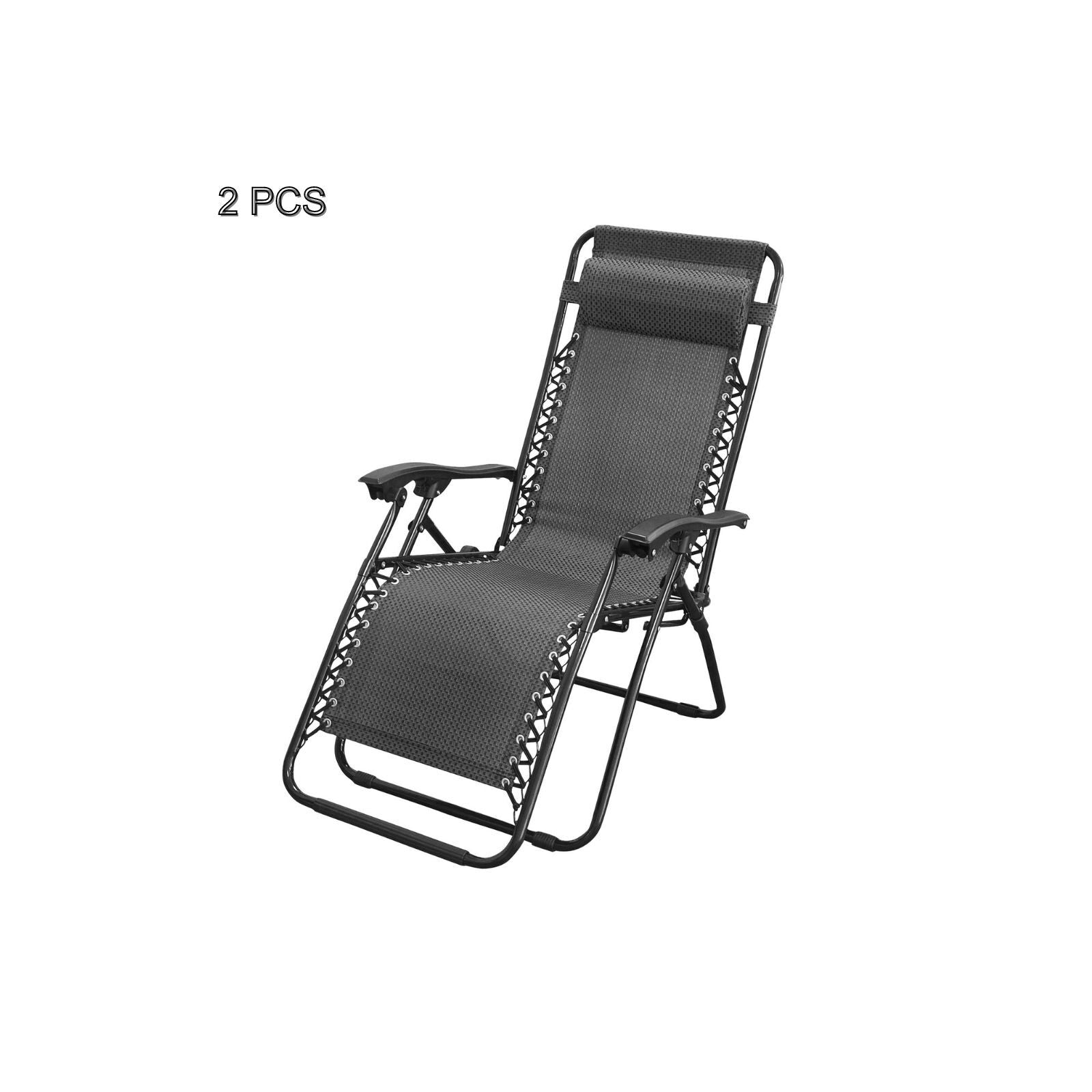 Hacienda Zero Gravity Reclining Chair - 2 Pack, Adjustable, Black - SuperSaverAU - view 1
