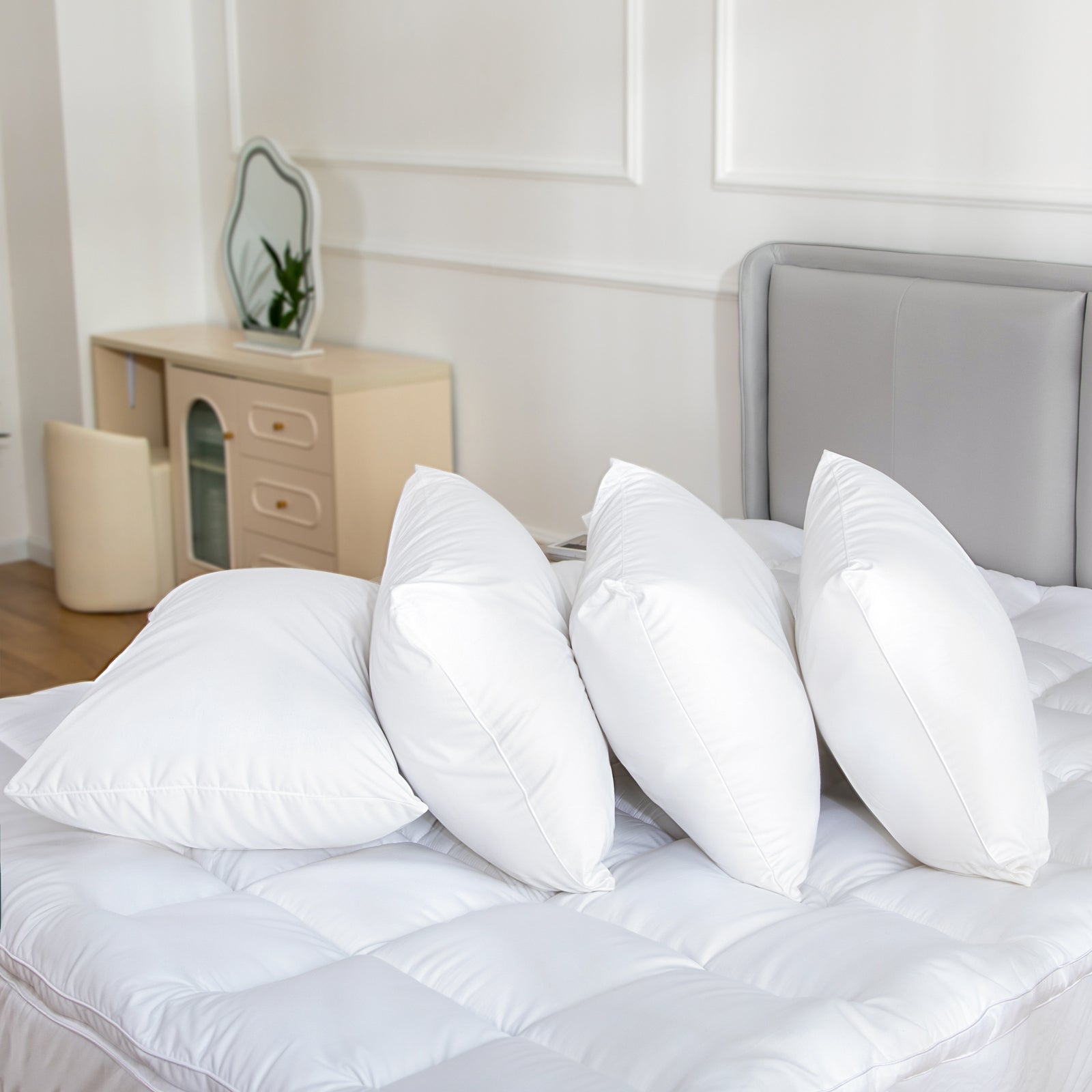 Hacienda 100% Cotton Pillow 50x75 cm, Hypoallergenic, Antibacterial, Cooling, 4 Pack - SuperSaverAU - view 2