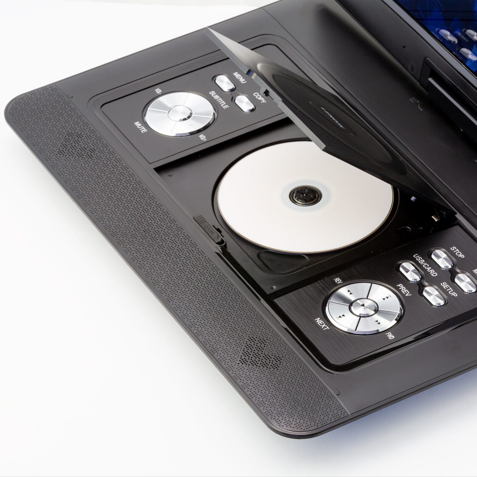 Premium 15.4 Inch Swivel Portable DVD Player with Rechargeable Screen