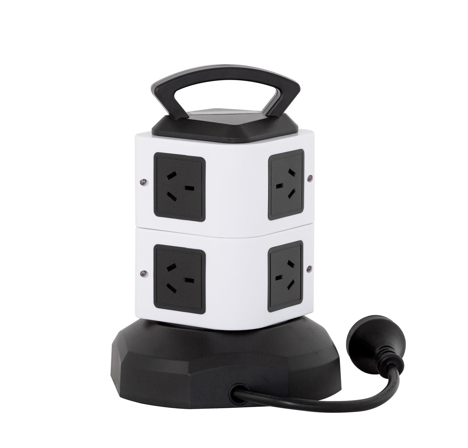 Lenoxx Tower Power Board with 6 Outlets and 4 USB Ports - Black/White - SuperSaverAU - view 2