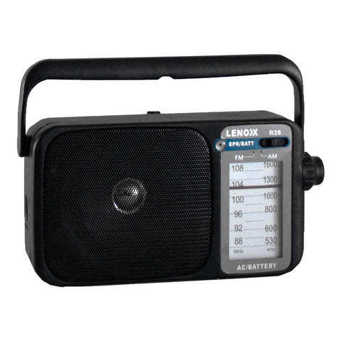 Black AM/FM Mantle Radio Battery Operated with 540-1600 Bandwidth and Portable Carry Handle - SuperSaverAU - view 1