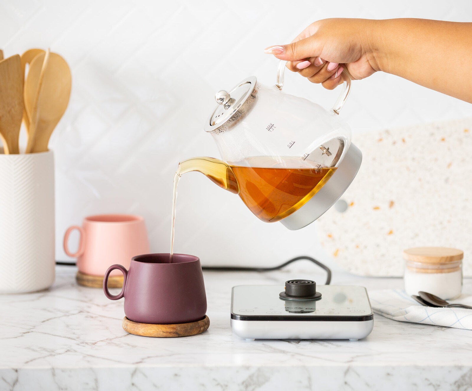 1.2L Digital Glass Kettle w/ Electric Tea Pot & Infuser 800W - SuperSaverAU - view 6