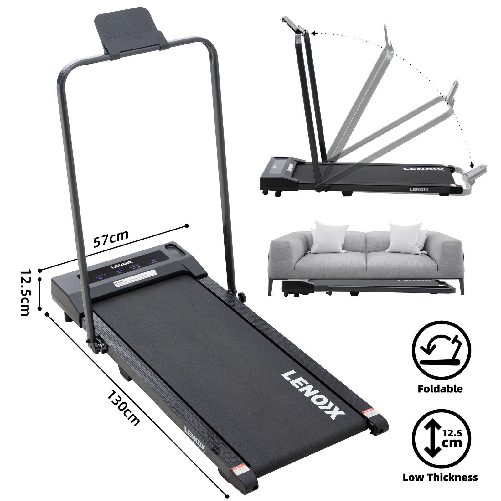 Electric Walking Pad Treadmill - 2HP, Foldable with Remote & Tablet Holder - SuperSaverAU - view 2