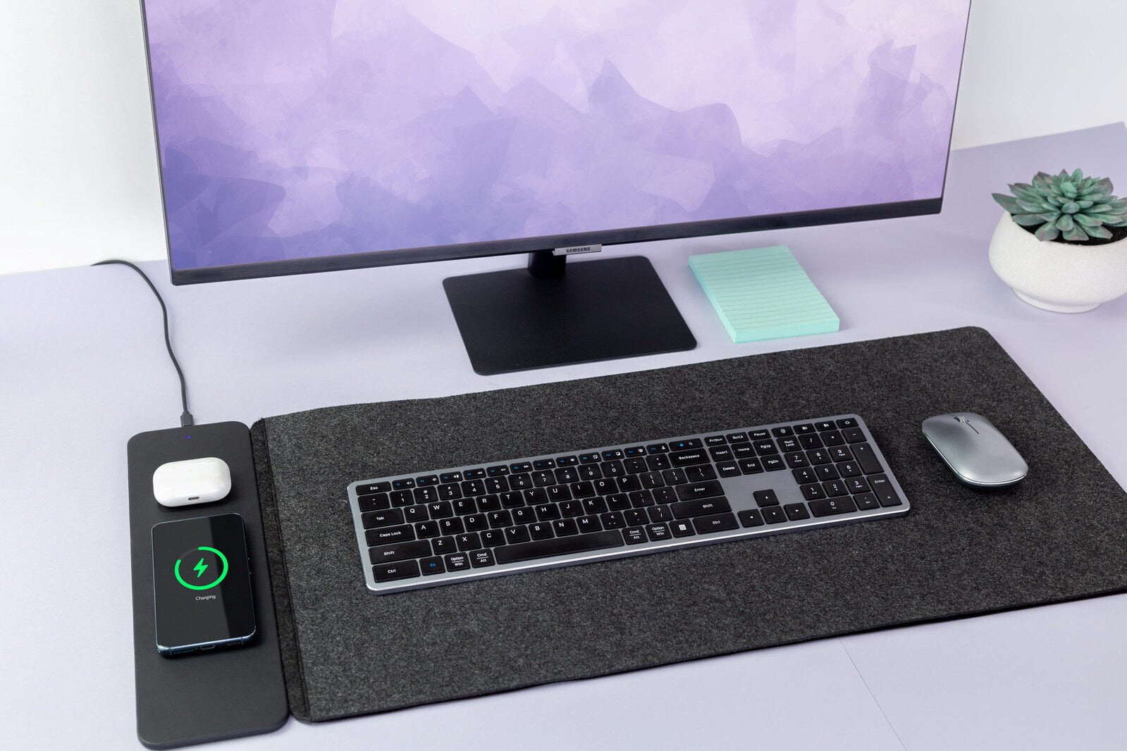 Reversible Wireless Fast Charging Desktop Mat for Smartphones and Earbuds - SuperSaverAU - view 7