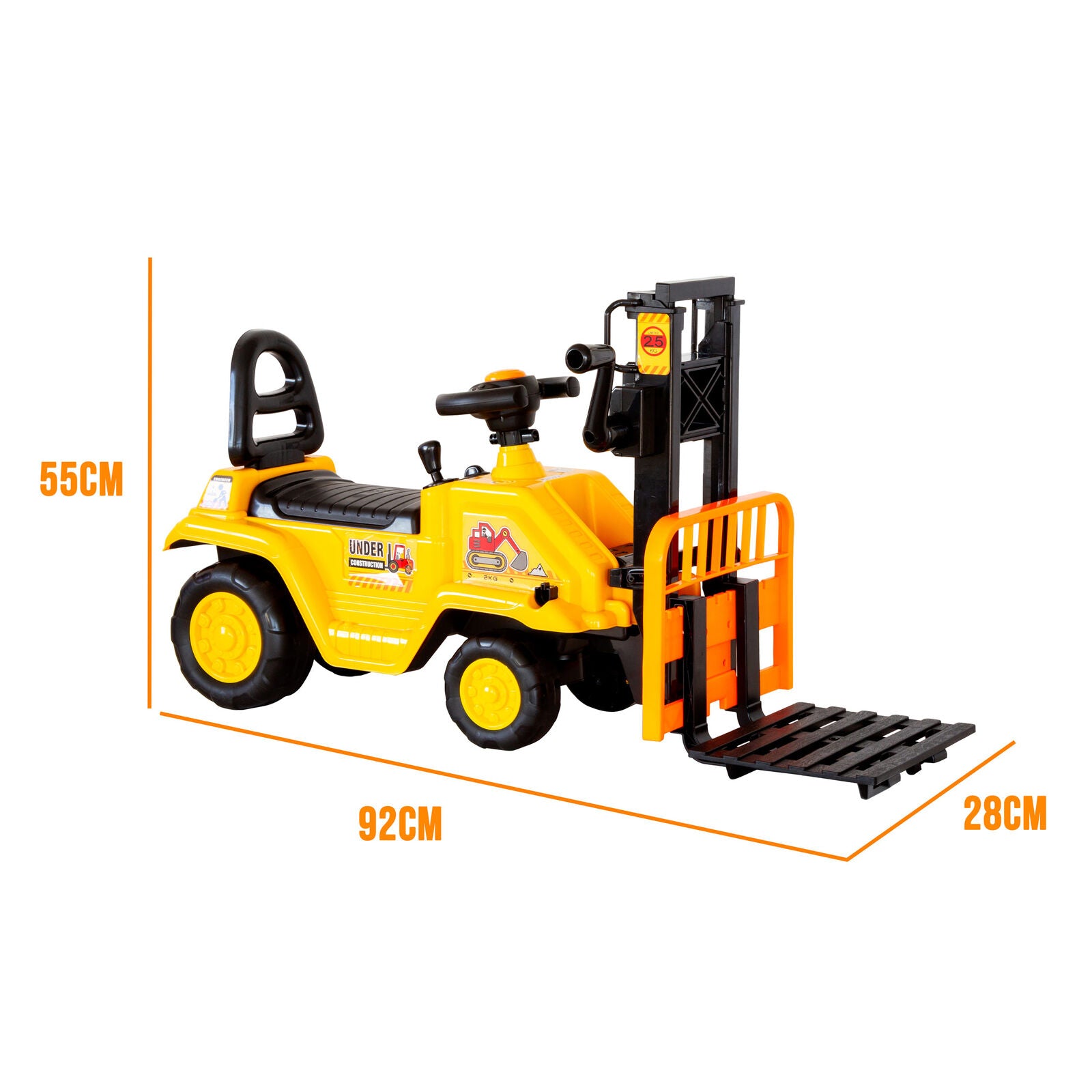 Kids Manual Forklift Ride-On with Working Mast Lift and Pallet - SuperSaverAU - view 3