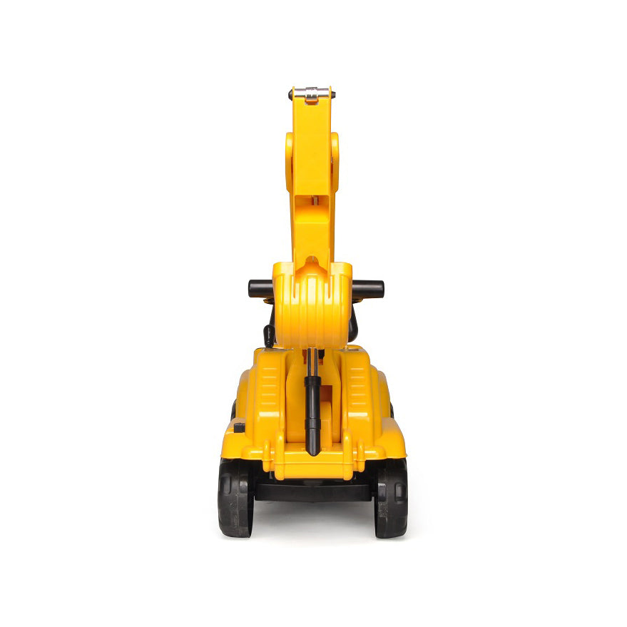 Yellow Ride-On Children's Excavator with Dual Operation Levers, Storage Bin, and Horn - SuperSaverAU - view 5