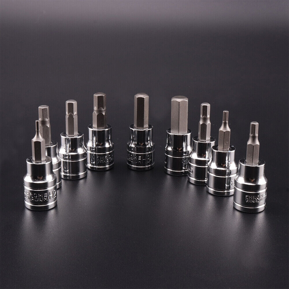 Hex Allen Key Sockets Set 9pcs 3/8" Drive Metric 2-10mm Chrome Vanadium - SuperSaverAU - view 3