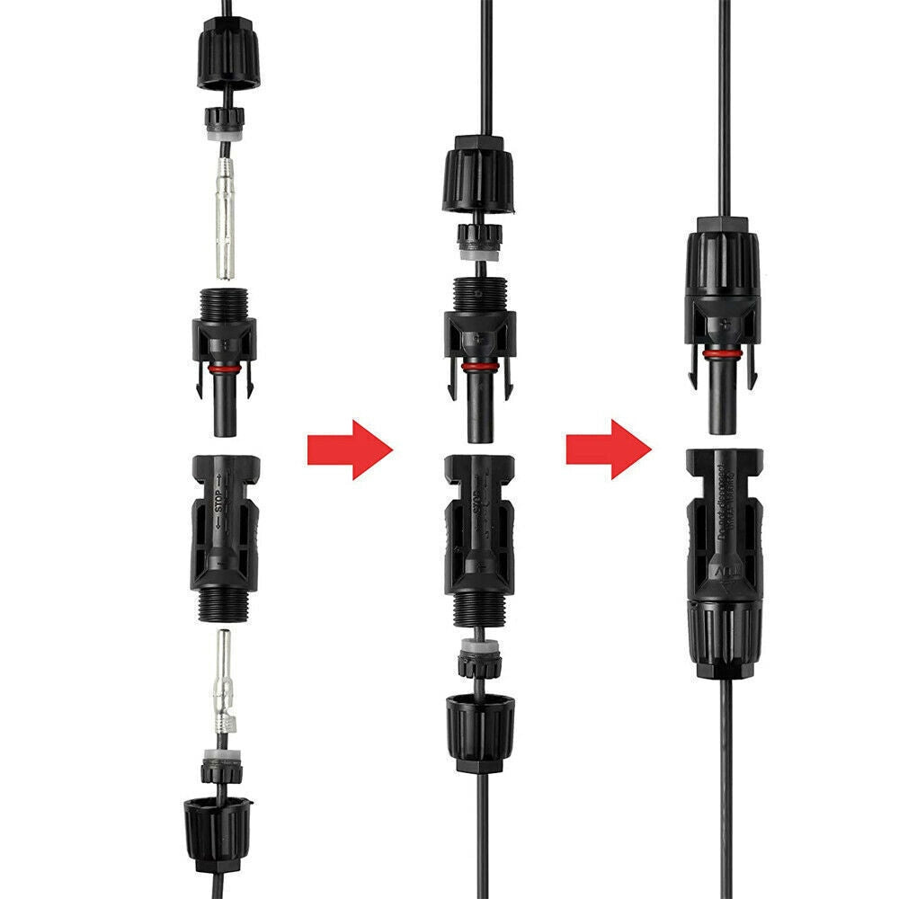 Solar PV Connectors 30A IP67 Waterproof 10 Pairs Male & Female Crimping - SuperSaverAU - view 3