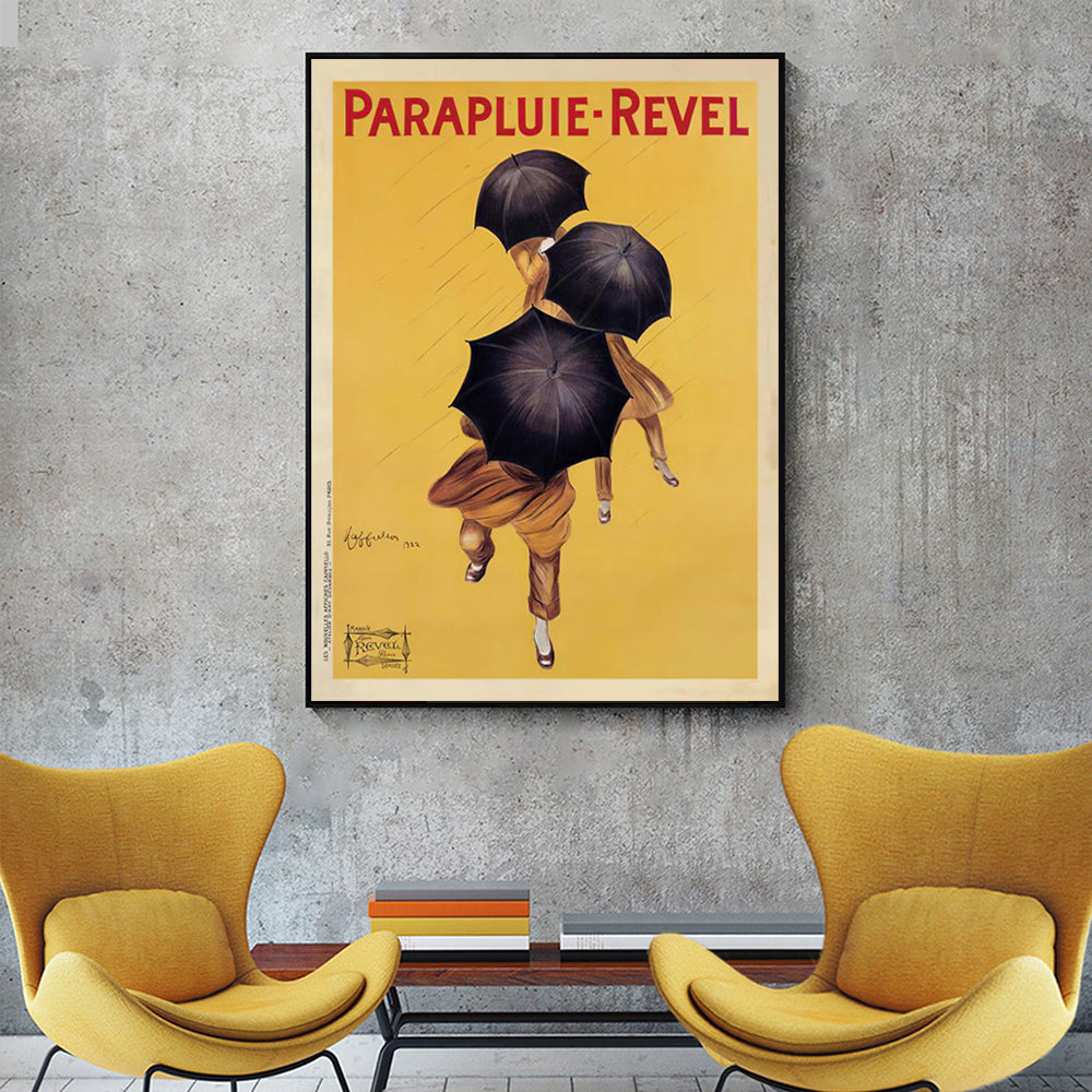 Premium Parapluie Revel Framed Canvas Wall Art - Black Frame, 70 x 100cm