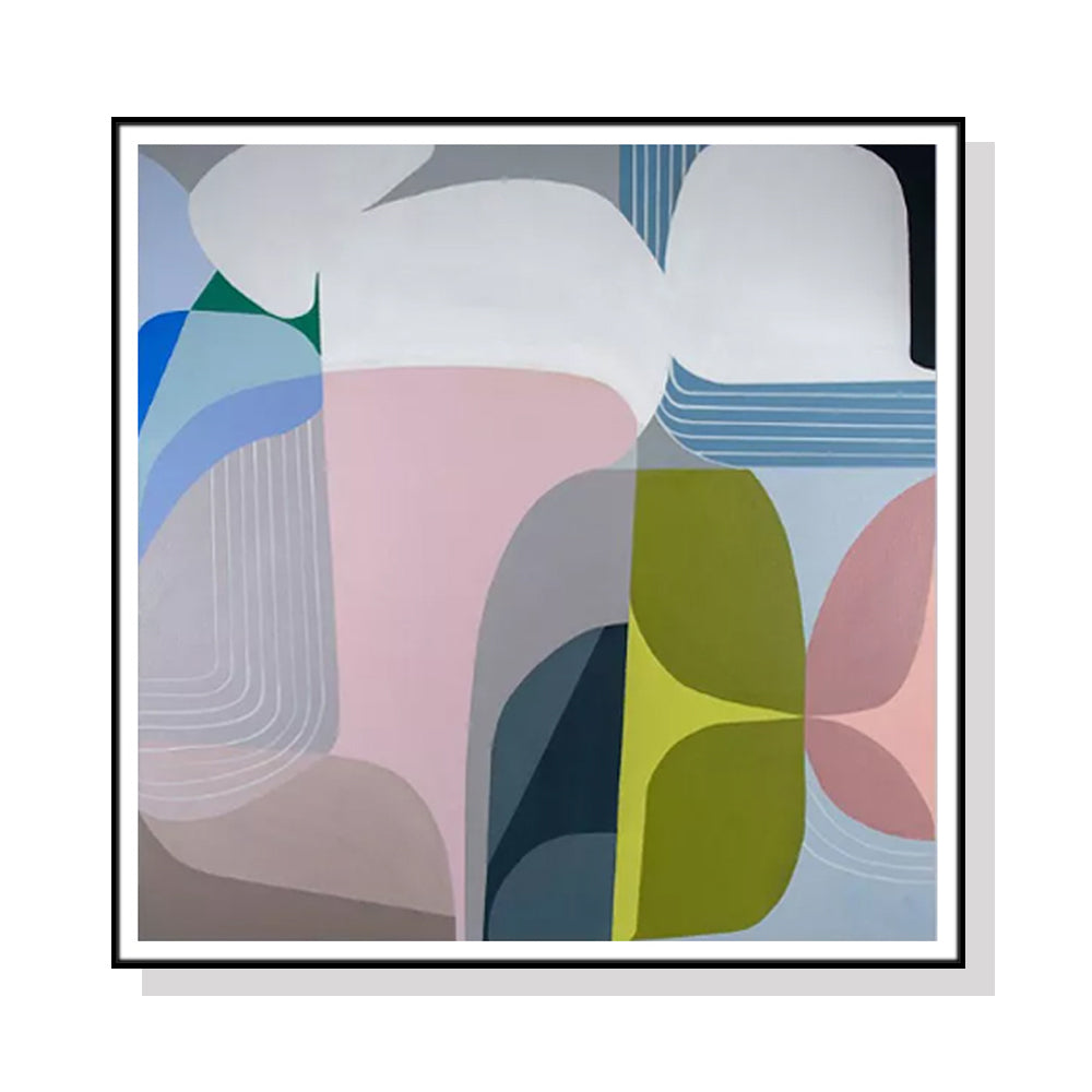 Premium Skyways Framed Canvas Wall Art - Black Frame, 90 x 90cm