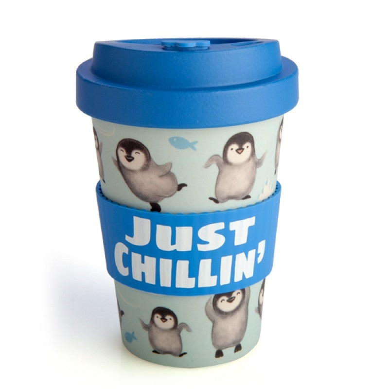 Penguin Eco-to-Go Bamboo Travel Cup 470 ml - Cute Dancing Penguins Design - SuperSaverAU - view 1