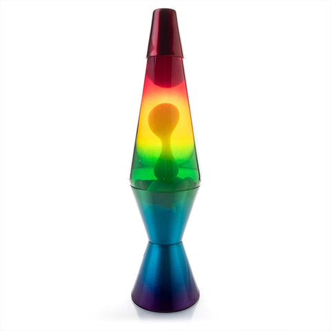Rainbow Diamond Motion Lamp - 360mm Edgy Diamond-Shaped Lava Lamp with Graffiti Glass - SuperSaverAU - view 1