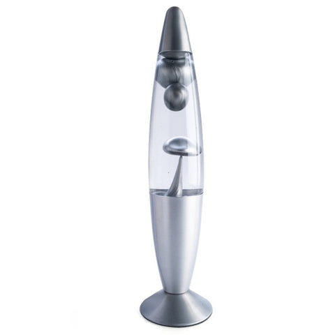 Silver Metallic Magma Motion Lamp - Classic Rocket Shape with Floating Lava - SuperSaverAU - view 1