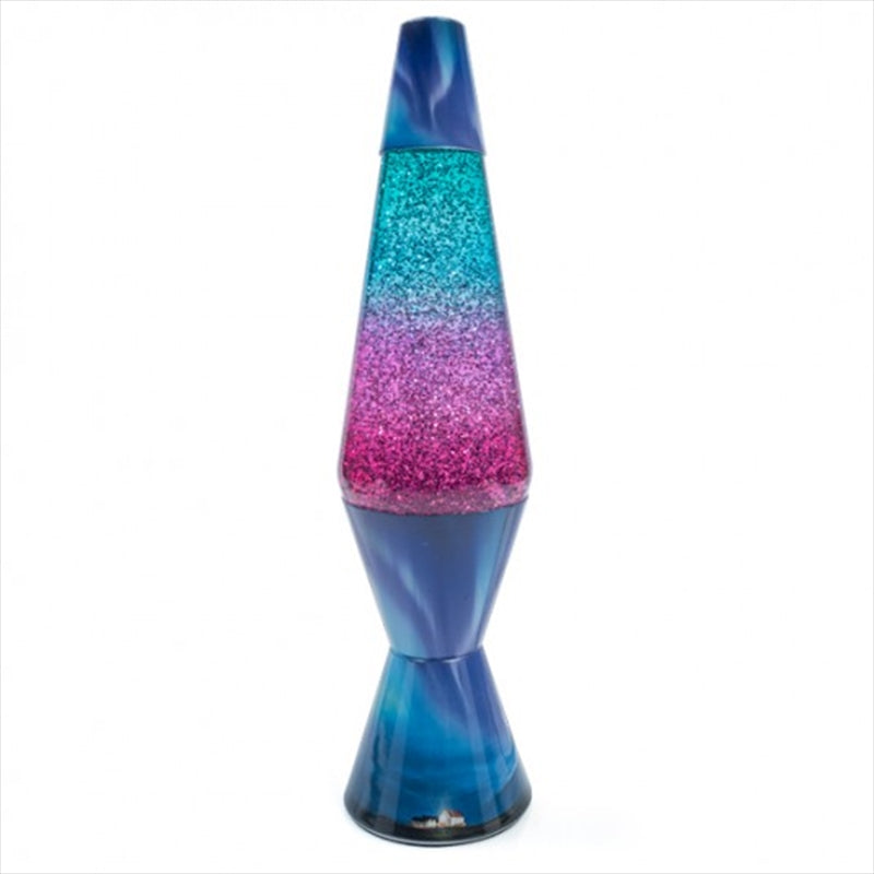 Edgy Aurora Diamond Glitter Lamp - Pink & Blue Gradient Glass, Swirling Glitter - SuperSaverAU - view 1