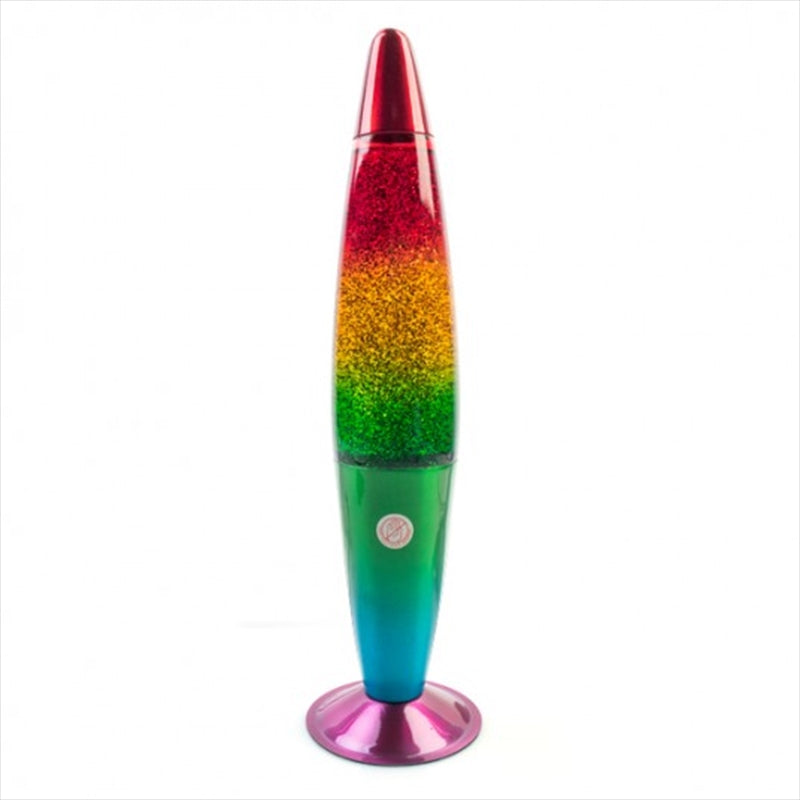 Classic Rainbow Glitter Motion Lamp - Rocket Shape, Glitter Swirl, 10" - SuperSaverAU - view 1