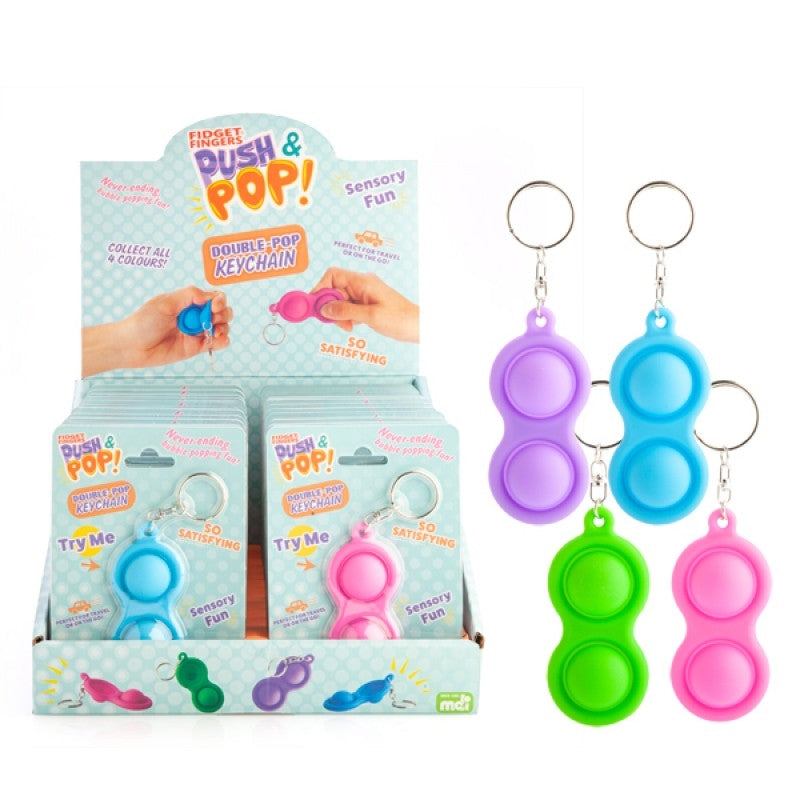 Double Push And Pop Keychain (Random Colour) - SuperSaverAU - view 1