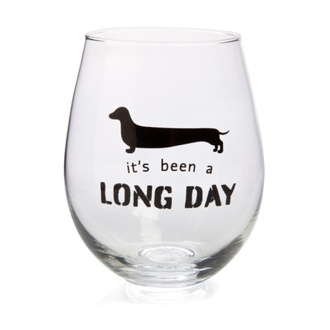 Dachshund Stemless Wine Glass Novelty Dog Lover Gift Drinkware
