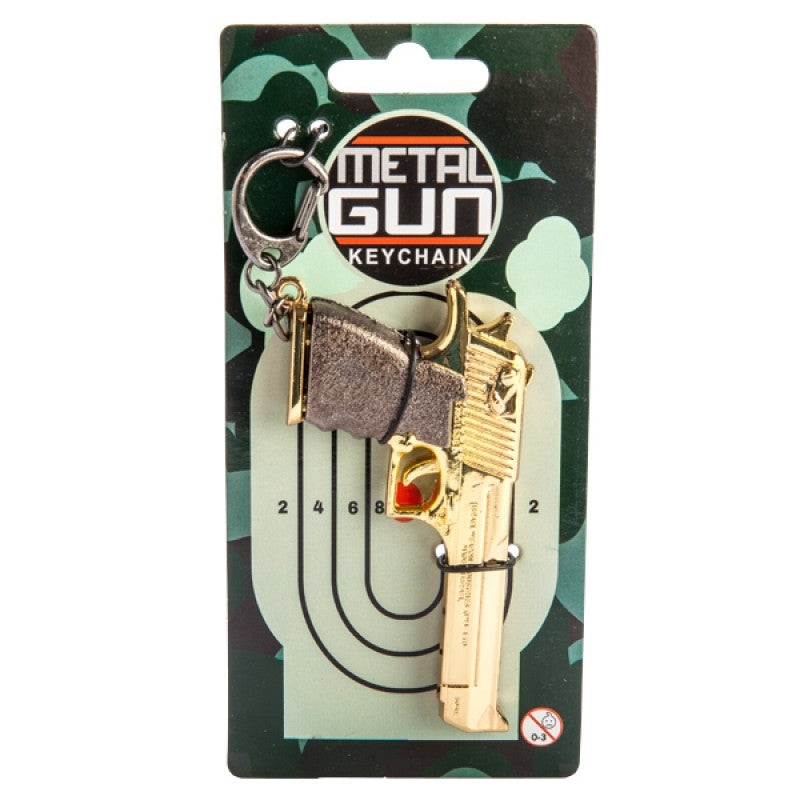 Miniature Metal Gun Keychain - Classic Handgun Design, 130(L) x 10(W) x 45(H) mm - SuperSaverAU - view 1