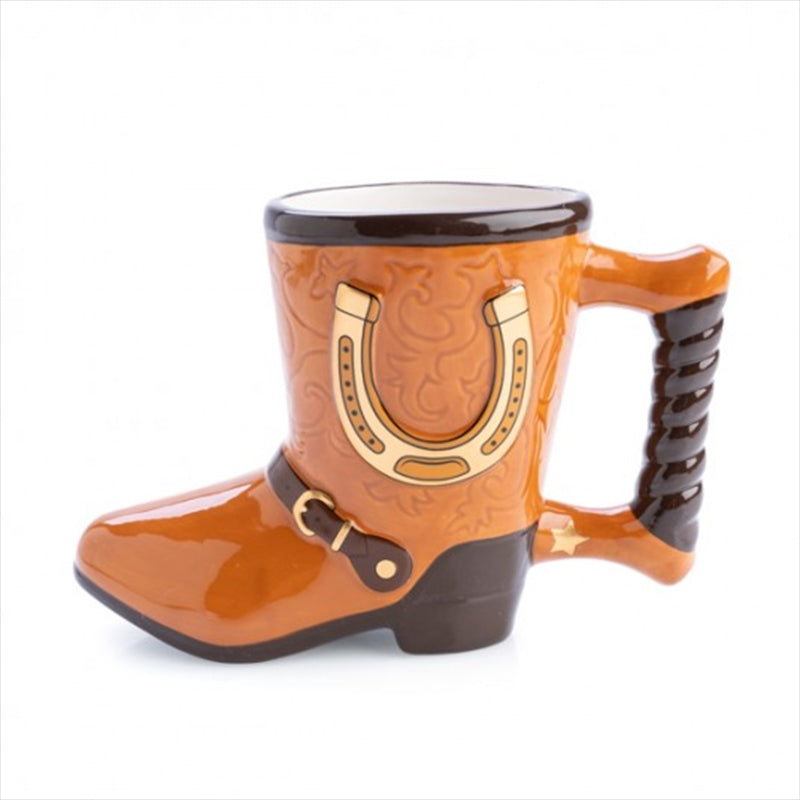 Cowboy Boot 3D Mug - Rustic Design with Horseshoe & Buckle, Hand Wash Only - SuperSaverAU - view 1