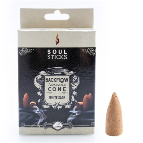 Soul Sticks White Sage Incense Cones 10 Pack for Meditation and Home Fragrance