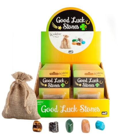 Wishstone Good Luck Set with 5 Unique Gemstones and Hessian Bag - SuperSaverAU - view 1