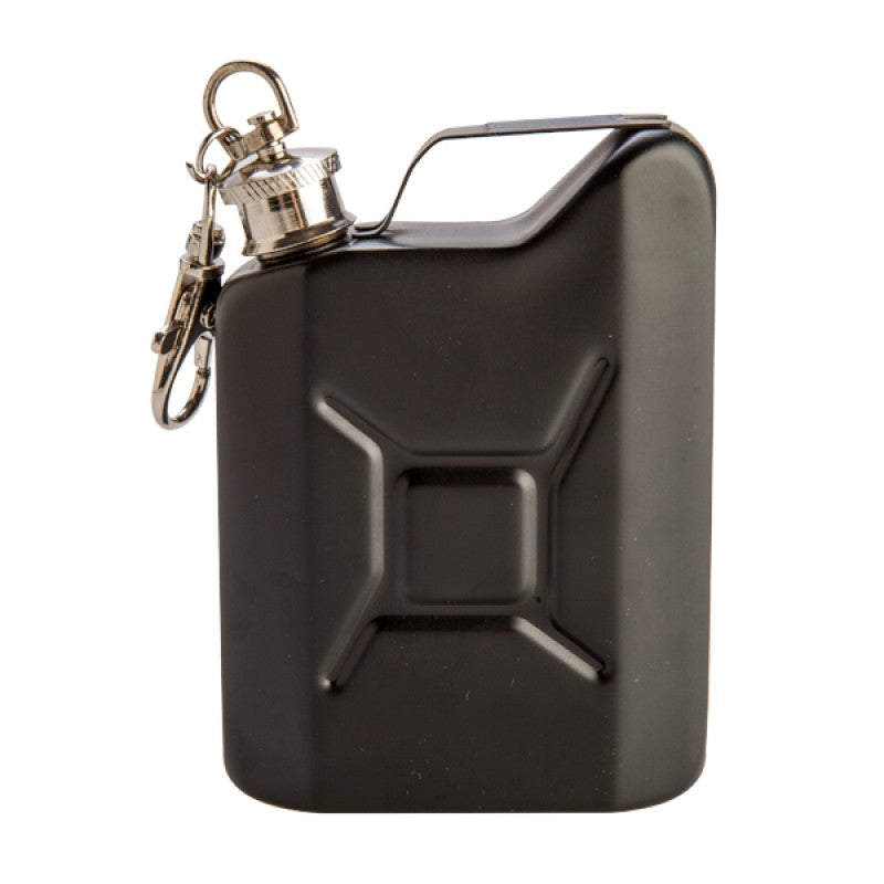 Matte Black Jerry Can Flask Keyring with Lobster Claw Attachment - SuperSaverAU - view 1