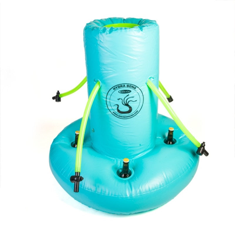 Head Rush Bright Blue Inflatable Beer Bong with 4 Neon Green Tubes & Drink Holders - SuperSaverAU - view 1