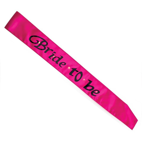 Hot Pink Bride To Be Flashing LED Sash for Hens Night Parties - SuperSaverAU - view 1