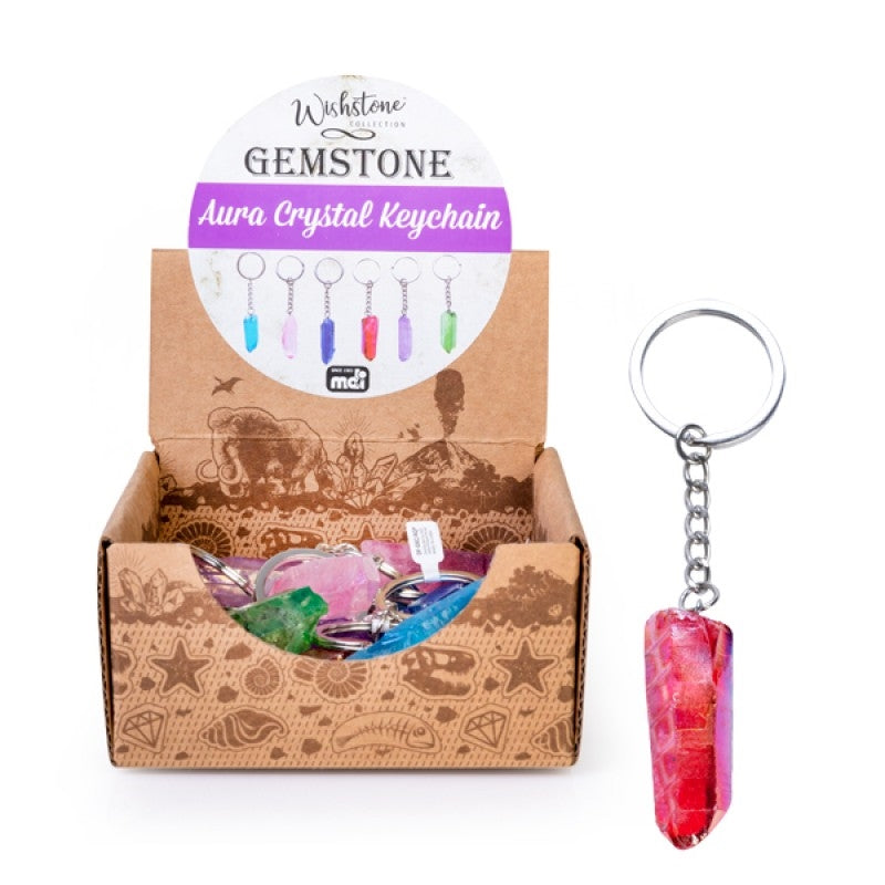 Gemstone Aura Quartz Point Keychain (Random Selection) - SuperSaverAU - view 1