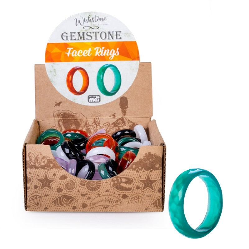 Wishstone Gemstone Facet Ring - Assorted Crystals, Small & Large Sizes (SENT AT RANDOM) - SuperSaverAU - view 1