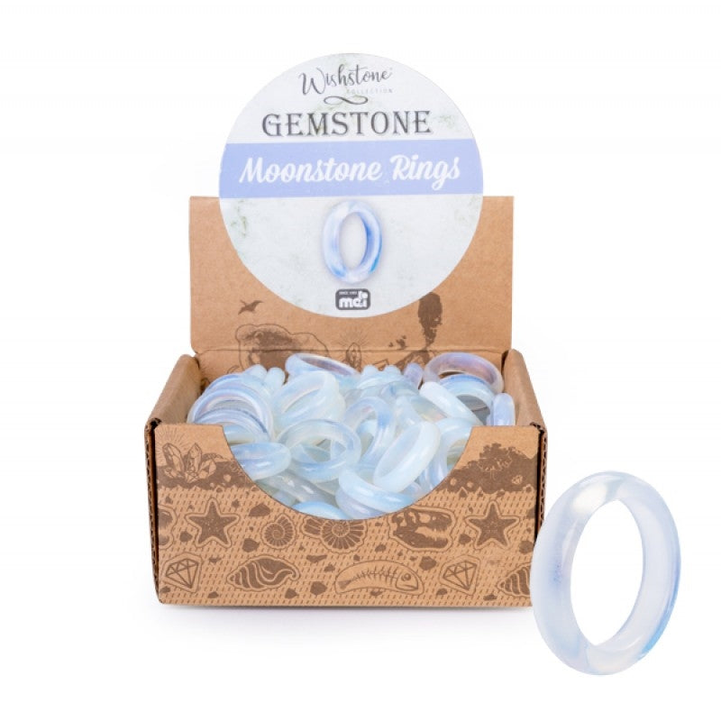 Wishstone Moonstone Ring - Iridescent Gemstone, Small & Large Sizes (SENT AT RANDOM) - SuperSaverAU - view 1
