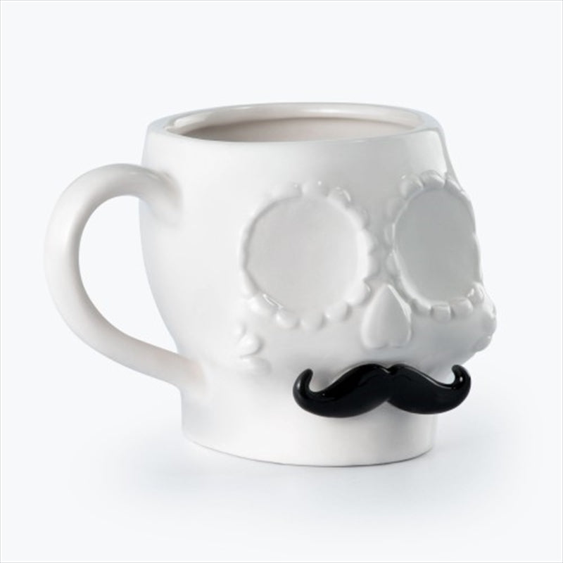 Mustard Sugar Skull Mug - 125mm x 115mm x 95mm - Unique Design for Men - SuperSaverAU - view 1