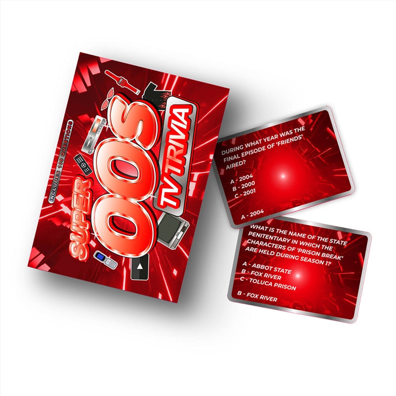 Super 00s TV Trivia Cards - 100 Cards, 26x21x16cm, Fun Decade Quiz - SuperSaverAU - view 1