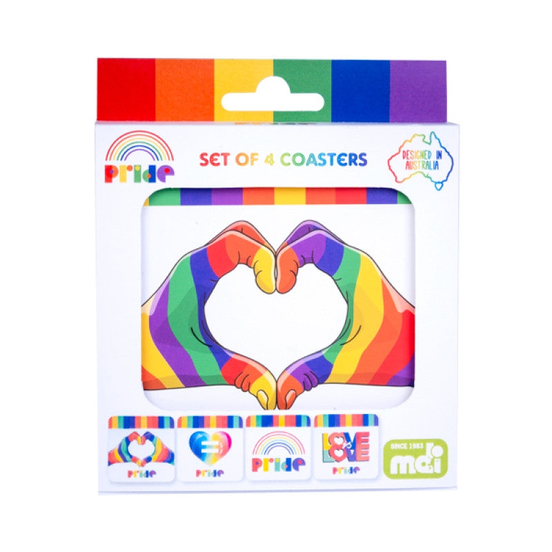Pride Coasters Set of 4, 100x100mm, Cork Backed & Heat Resistant - SuperSaverAU - view 1