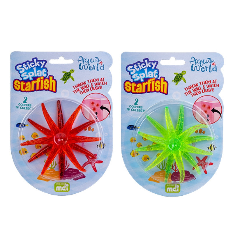 Sticky Splat Starfish - Fun Sensory Play, Sticks to Most Surfaces, 2 Colours - SuperSaverAU - view 1